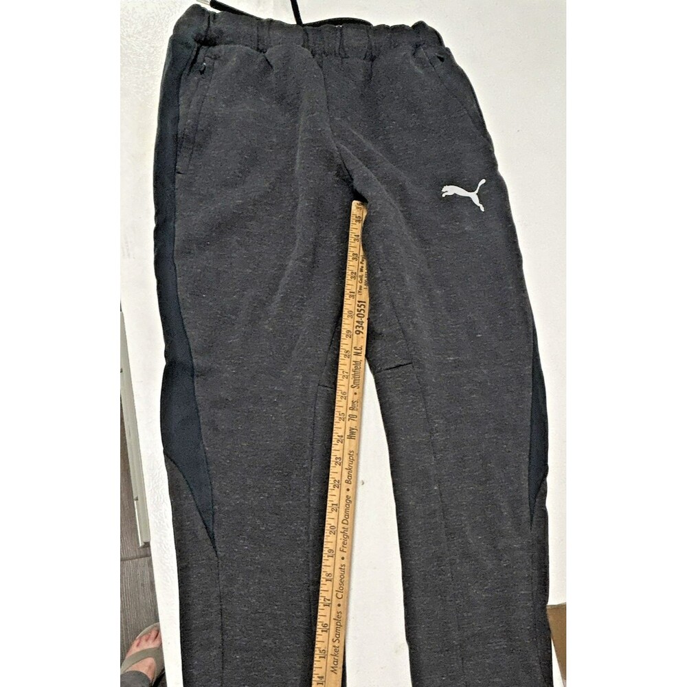 PUMA Men's Dark Gray Jogger Pants M Drawstring Waist Pockets 0066